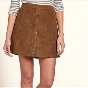 Button-Down Vegan Suede Hollister Skirt